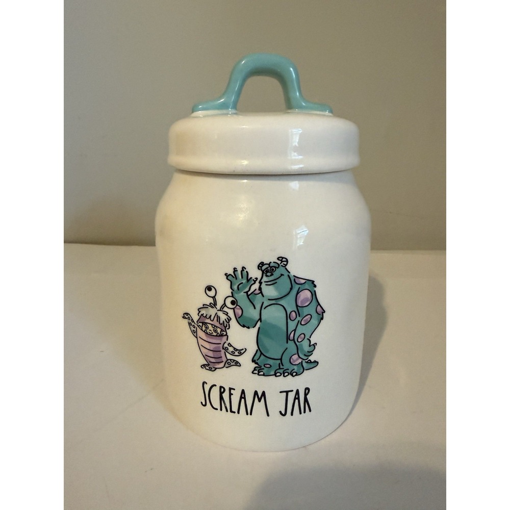 Rae Dunn Pixar Monsters Inc. Mike Wazowski Sulley  Artisan Collection Jar